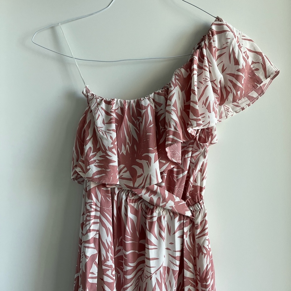 One Shoulder Midi Dress Ruffles